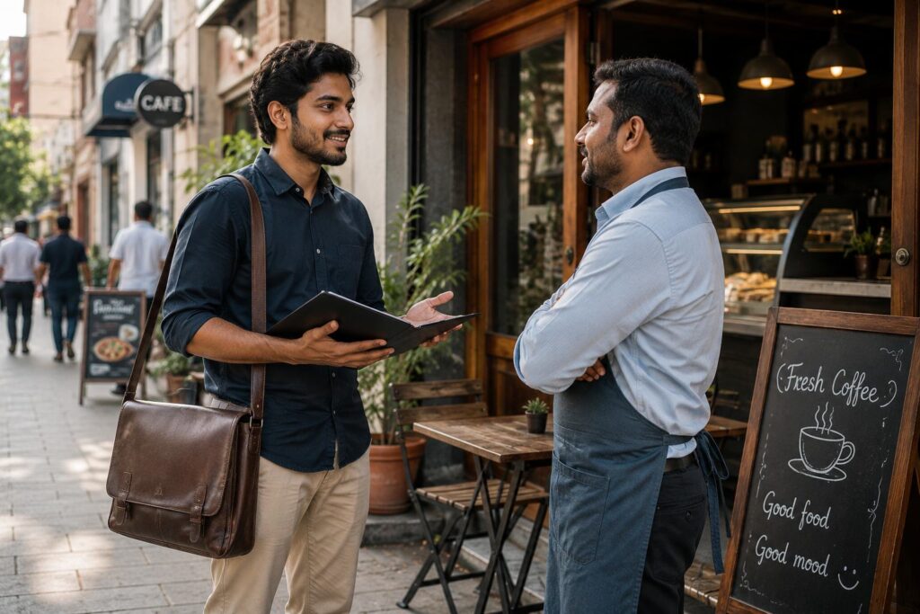 Freelancer meeting a potential first client