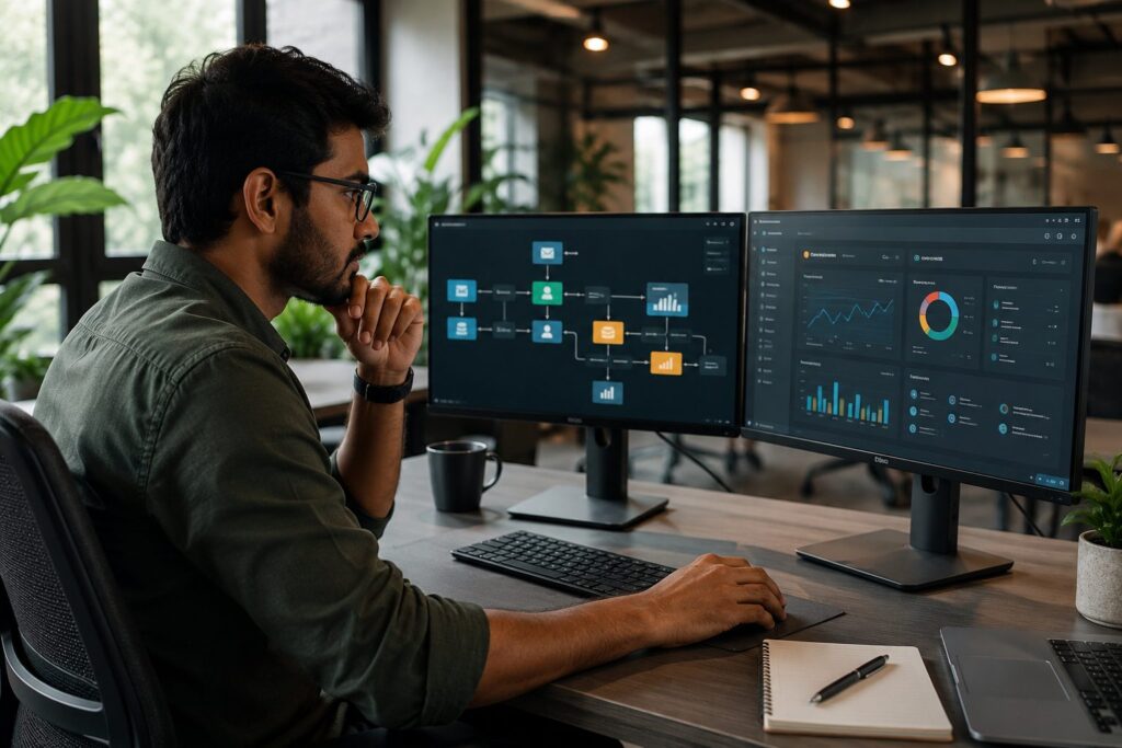 Indian freelancer working with AI automation and business workflows