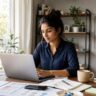 Young Indian freelancer working on multiple digital projects