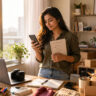 Young Indian woman planning online business ideas from home